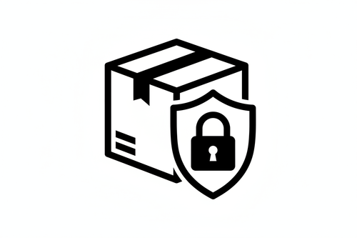 quiero que hagas un simbolo sencillo de envio seguro oh seguro de envio sabes en negro sencillo y macil de entnder y muy grande